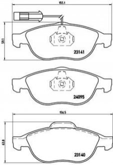 Гальмівні колодки, дискове гальмо (набір) BREMBO P23114