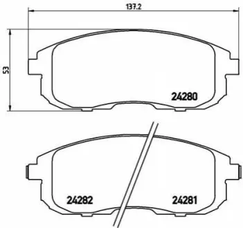 Комплект гальмівних колодок передн, FIAT SEDICI NISSAN CUBE, MAXIMA / MAXIMA QX IV SUZUKI SX4 1.5-2.0D 02.95 BREMBO P23126