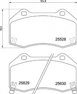 Комплект гальмівних колодок передн, ABARTH 124 SPIDER FIAT 124 SPIDER MAZDA MX-5 IV, MX-5 RF TARGA 1.4/1.5/2.0 06.15 BREMBO P23182