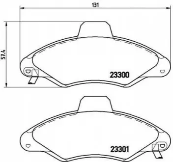 Комплект гальмівних колодок передн, FORD ESCORT CLASSIC, ESCORT VI 1.3-1.8D 01.95-06.01 BREMBO P24 045