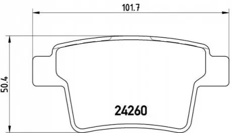 Комплект гальмівних колодок задн, FORD MONDEO III FORD USA FIVE HUNDRED, TAURUS JAGUAR X-TYPE I 1.8-3.0 09.99 BREMBO P24063