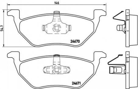 Гальмівні колодки, дискове гальмо (набір) BREMBO P24085 (фото 1)