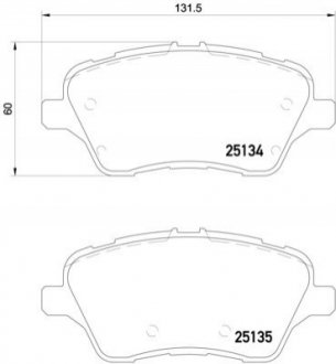 Колодки гальмівні B-MAX FIESTA 08- - (1785193, 1860476, 1848532) BREMBO P24151 (фото 1)