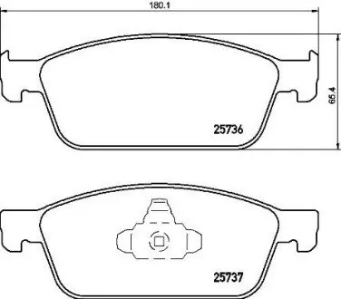 Комплект гальмівних колодок передн, FORD FOCUS III, KA+ III, KUGA II, TOURNEO CONNECT V408 NADWOZIE WIELKO, TRANSIT CONNECT, TRANSIT CONNECT V408 LINCOLN MKC 1.0-2.5 07.10 BREMBO P24157