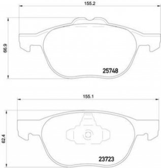 Колодки гальмівні KUGA 12- TURNEO 13 - - (1797211, CV612K021BA, 2048661) BREMBO P24158 (фото 1)