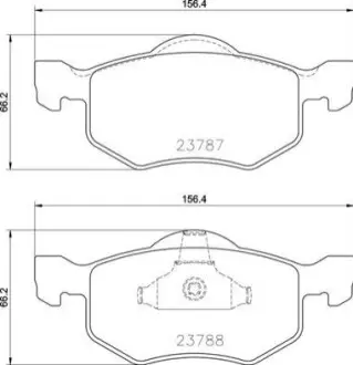 Комплект гальмівних колодок передн, FORD MAVERICK MAZDA TRIBUTE 2.0/2.3/3.0 03.00 BREMBO P24219