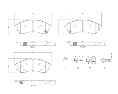 KLOCKI HAMULCOWE PRZOD BREMBO P24225