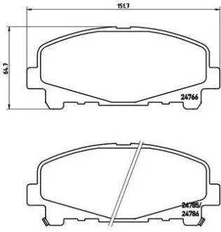 Гальмівні колодки - тюнінг, передн, дозвіл: Так, ACURA TLX HONDA ACCORD IX, ACCORD VIII 2.0-3.5 06.08 BREMBO P28043X
