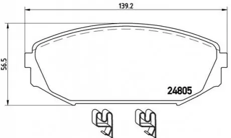 Комплект гальмівних колодок передн, HONDA ODYSSEY 2.3/3.5 10.97 BREMBO P28049