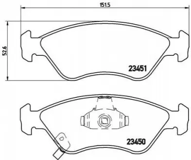 Комплект гальмівних колодок передн, KIA CLARUS 1.8/2.0 07.96-11.01 BREMBO P30007