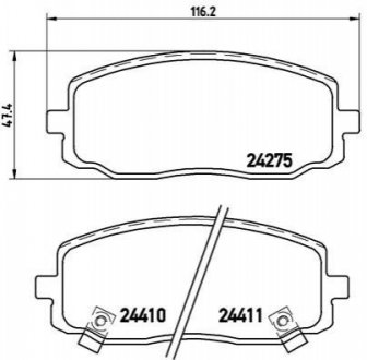 Гальмівні колодки дискові - P30 032 (5810107A10, 5810107A20, 581010XA01) BREMBO P30032 (фото 1)