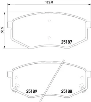 Колодки гальмівні (передні) Hyundai ix20/Kia Soul II 10 BREMBO P30055X