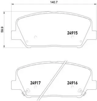 Гальмівні колодки - тюнінг, передн, дозвіл: Так, HYUNDAI GENESIS, GRANDEUR, I30, VELOSTER KIA CEE'D, CERATO III, CERATO KOUP III, OPTIMA, PRO CEE'D, STONIC 1.0-3.8 01.08 BREMBO P30065X