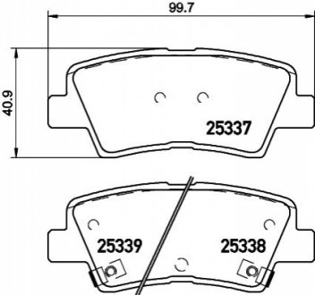 Гальмівні колодки дискові - P30 101 (58302B2A20, 58302E4A50, 58302K4A10) BREMBO P30101 (фото 1)