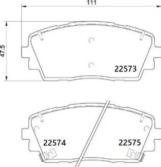Комплект гальмівних колодок передн (з комплектуючими), KIA PICANTO II 1.0/1.0LPG/1.2 05.11-03.17 BREMBO P30115