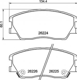 Колодки тормозные (передние) Kia Soul 1.6/2.0 19- (+датчик) BREMBO P30121 (фото 1)