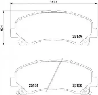 Комплект гальмівних колодок передн, CHEVROLET TRAILBLAZER ISUZU D-MAX I, D-MAX II MAXUS T90 1.9D-Electric 10.06 BREMBO P34007