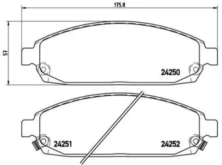 Комплект гальмівних колодок передн, JEEP COMMANDER, GRAND CHEROKEE III 3.0D-5.7 10.04-10.11 BREMBO P37010 Купити в Україні