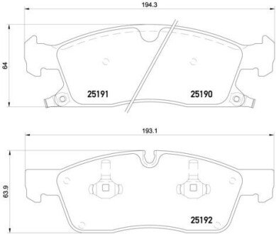 Гальмівні колодки дискові - P37 017 (68052369AA, 00K68052369AB, V1012369AA) BREMBO P37017