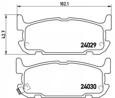 Комплект гальмівних колодок задн, MAZDA MX-5 II 1.6/1.8 05.98-10.05 BREMBO P49031