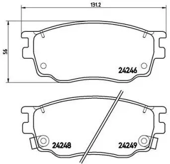 Комплект гальмівних колодок передн, MAZDA 6, 626 V 1.8/1.9 01.00-08.07 BREMBO P49 033