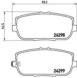 Комплект гальмівних колодок задн, ABARTH 124 SPIDER FIAT 124 SPIDER MAZDA MX-5 III, MX-5 IV, MX-5 RF TARGA 1.4-2.0 03.05 BREMBO P49044