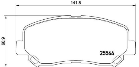 Тормозные колодки (передние) Mazda CX-5 11- BREMBO P49045X (фото 1)