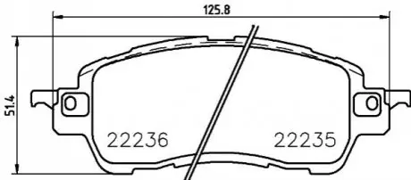 Комплект гальмівних колодок передн, MAZDA 2 1.5/1.5D/1.5H 08.14 BREMBO P49055