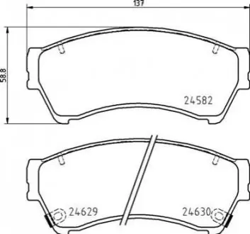Комплект гальмівних колодок, дискове гальмо BREMBO P49060