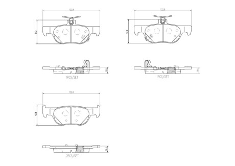 Колодки гальмівні (задні) Mazda 3 IV 18-/CX-30 19-/MX-30 20- (Teves) BREMBO P49064 (фото 1)