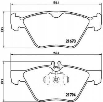 Тормозные колодки, дисковый тормоз.) - (0024205020, 0024204520, 0034202920) BREMBO P50026