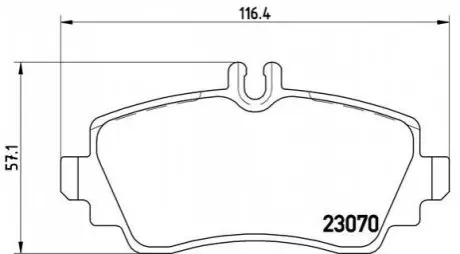 Комплект гальмівних колодок передн, MERCEDES A (W168) 1.4/1.6/1.7D 07.97-08.04 BREMBO P50 036