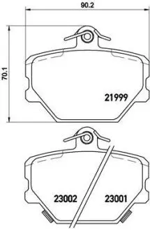 Комплект гальмівних колодок передн, SMART CABRIO, CITY-COUPE, CROSSBLADE, FORTWO, ROADSTER 0.6-Electric 07.98 BREMBO P50038