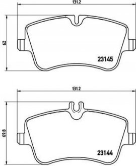 Гальмівні колодки, дискове гальмо (набір) BREMBO P50046