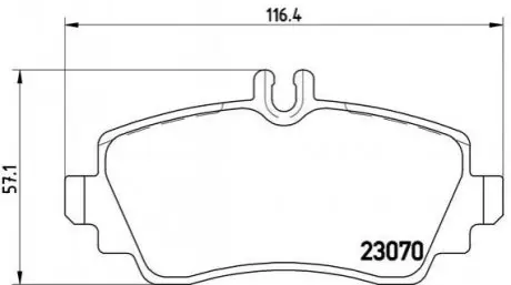 Комплект гальмівних колодок передн, MERCEDES VANEO (414) 1.6/1.7D/1.9 02.02-07.05 BREMBO P50047