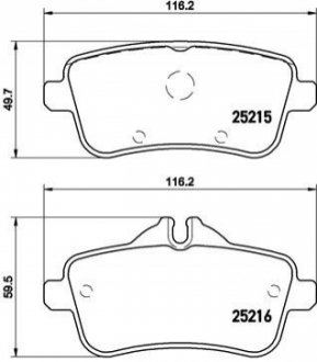 Гальмівні колодки дискові - P50 100 (0064206820, 0064204020, 0064204120) BREMBO P50100