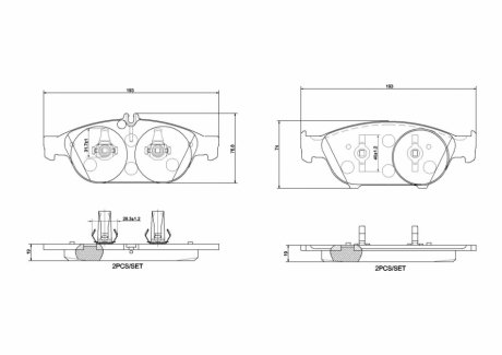 Klocki ham. MERCEDES-BENZ E-CLASS Convertible (A207) 01/10-12/16 / MERCE BREMBO P50106