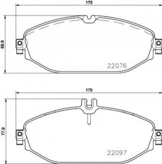 Тормозные колодки дисковые - P50 124 (A0084203820, A0084202820, 0084203820) BREMBO P50124 (фото 1)