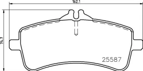 Комплект гальмівних колодок задн, MERCEDES S (V223), S (W222, V222, X222) 2.9D-6.0 02.14 BREMBO P50131