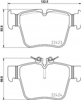 Гальмівні колодки (набір) - (A0054204120, A0054202520, A0054202220) BREMBO P50133