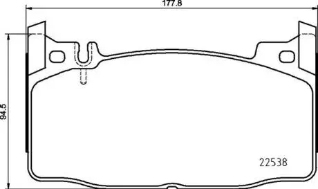 Комплект гальмівних колодок передн, MERCEDES S (V223), S (W222, V222, X222) 2.9D-6.0 02.14 BREMBO P50143