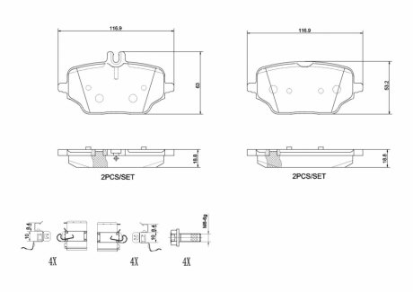 KLOCKI HAMULCOWE TYL BREMBO P50162 (фото 1)