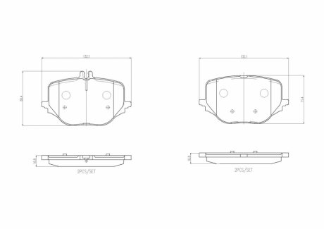 Тормозные колодки (задние) MB S-class (W223) 20- M256 (ZF) Q+ BREMBO P50170