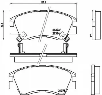 Комплект гальмівних колодок передн, MITSUBISHI L 300 / DELICA II, L 300 III, L200, PAJERO I, PAJERO SPORT I, TREDIA 1.6-3.5 12.82 BREMBO P54008
