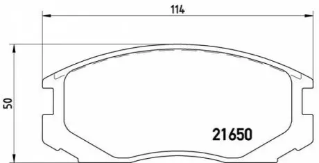 Комплект гальмівних колодок передн, DAIHATSU EXTOL, TERIOS MITSUBISHI COLT III, COLT IV, COLT V, LANCER III, LANCER IV, LANCER V, LANCER VI, MIRAGE IV, MIRAGE V TOYOTA CAMI 1.3-2.0D 08.86 BREMBO P54 015