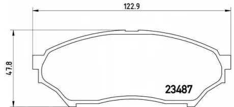 Комплект гальмівних колодок передн, MITSUBISHI PAJERO JUNIOR I, PAJERO MINI I, PAJERO PININ I 0.7-2.0 10.94-06.07 BREMBO P54028