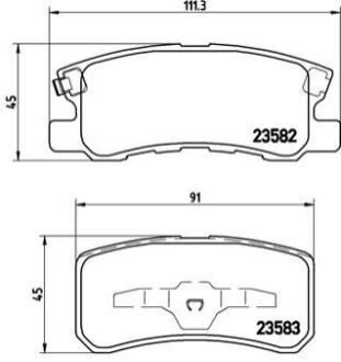 Колодки гальмівні (задні) Mitsubishi Outlander/Lancer/Pajero 00- BREMBO P54031X