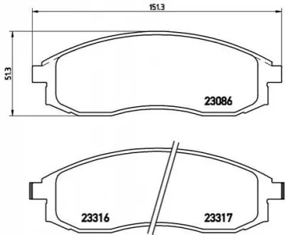 Фото 1 — Колодки гальмівні (передні) Hyundai Lantra II 95-00/Mitsubishi L200 96-07 (Sumitomo) BREMBO (P54 032) Фото Колодки гальмівні (передні) Hyundai Lantra II 95-00/Mitsubishi L200 96-07 (Sumitomo) BREMBO (P54 032) зображення 1
