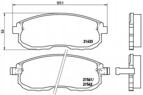 Тормозные колодки, дисковый тормоз.) BREMBO P56021