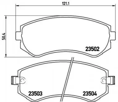 Комплект гальмівних колодок задн/передн, NISSAN ALMERA I, PATROL GR V 1.4-4.8 07.95 BREMBO P56039